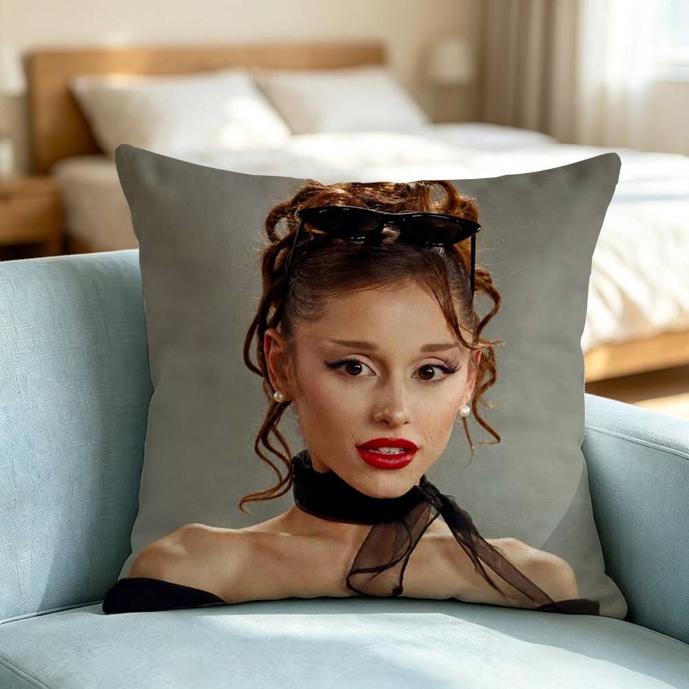 Ariana-A Grande-E Singer Square Double-Sided printed Pillow Case Bedroom Bedside Pillow Sofa Cushion Cover Gift