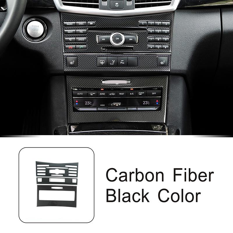 Consola Central Aire Acondicionado CD Panel de Control Decoración de Marco Para Mercedes Benz Clase E W212 2009-2011 Color Fibra de Carbono