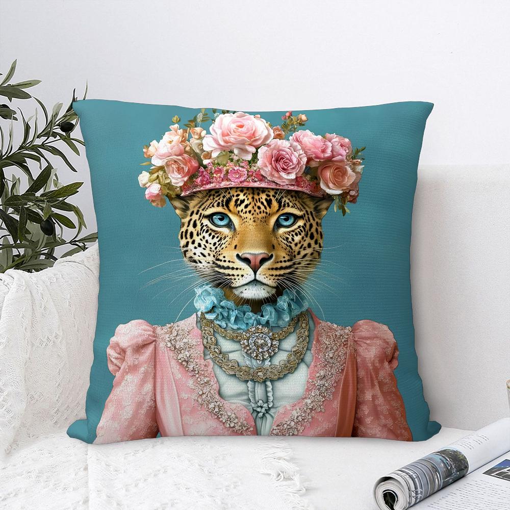 Europäische Mode Leopard Kissenbezug Sofa Dekorative Zuhause Doppelseitiger Druck Plüsch Überwurf Kissenbezüge Kissen Dekor Hülle