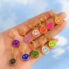 Stylish Smiley Face Earrings Colorful Alloy Geometric Shapes Perfect Gift