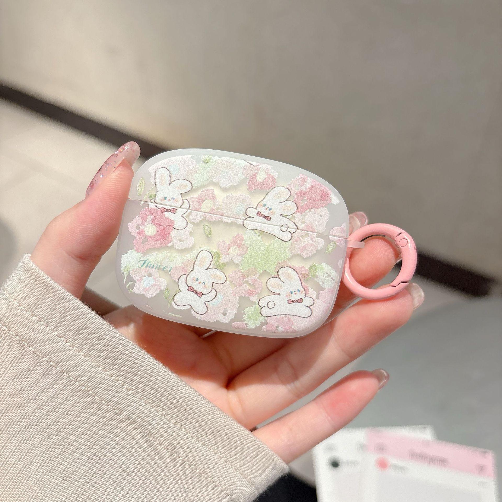 Cute girl bunny flower apple AirPods1 bluetooth headset cover 1/1/1 generation pro silicone Korean 1/2 generation