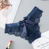 Damen Spitze Transparent Höschen Sexy Low Waist Unterwäsche Nahtlose Schleife Hohl Tanga
