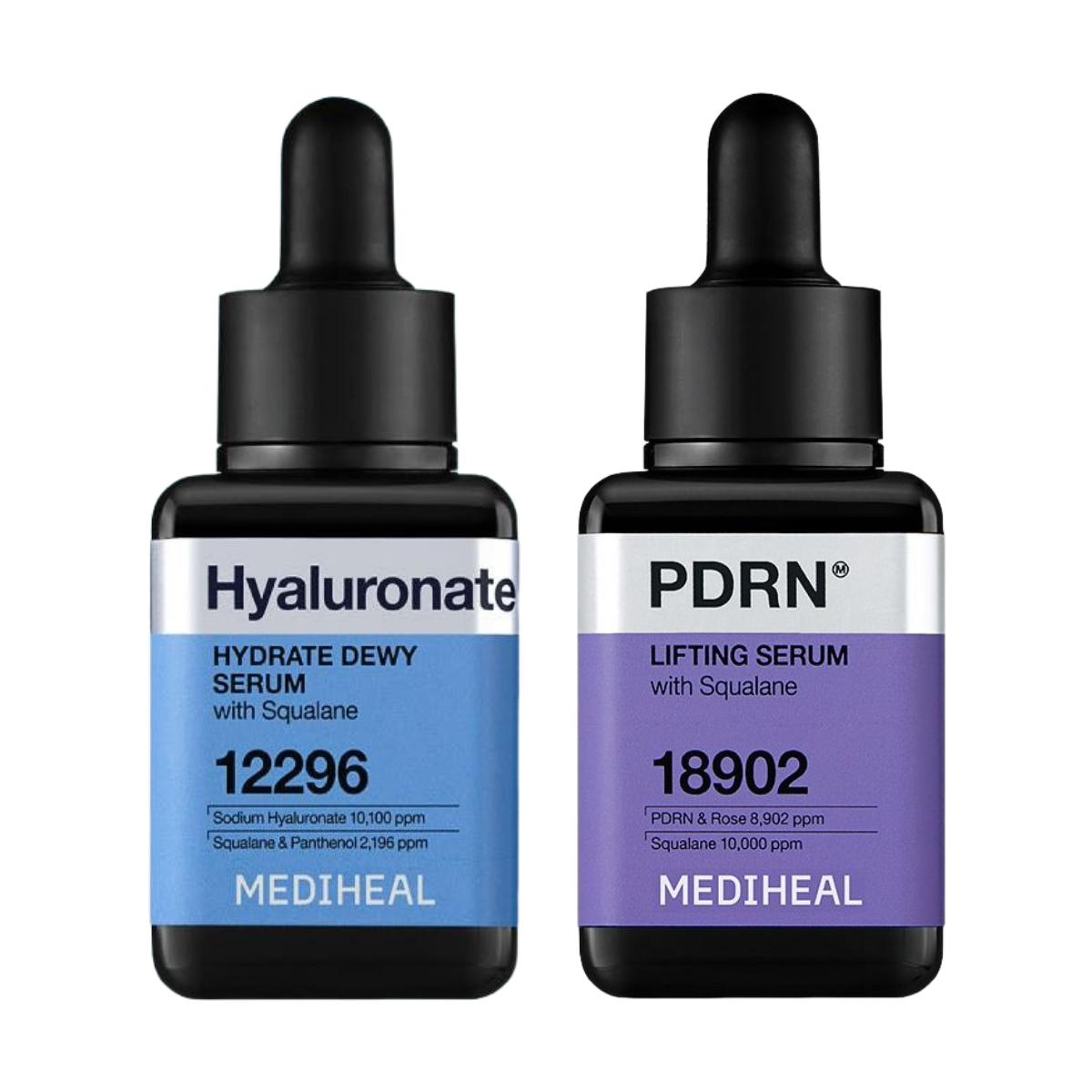 Mediheal Square Serum Ampoule Hyaluronic Acid & PDRN Plumping Hydration Dual Set 80ml (40ml + 40ml)