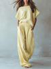 Women's 2026 Summer European & American Casual Linen Suit - Loose Drape Two-Piece Set