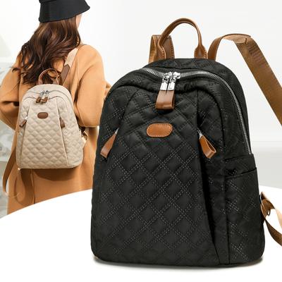 Damen Rucksack Vintage Karomuster Große Kapazität Pendler Rucksack