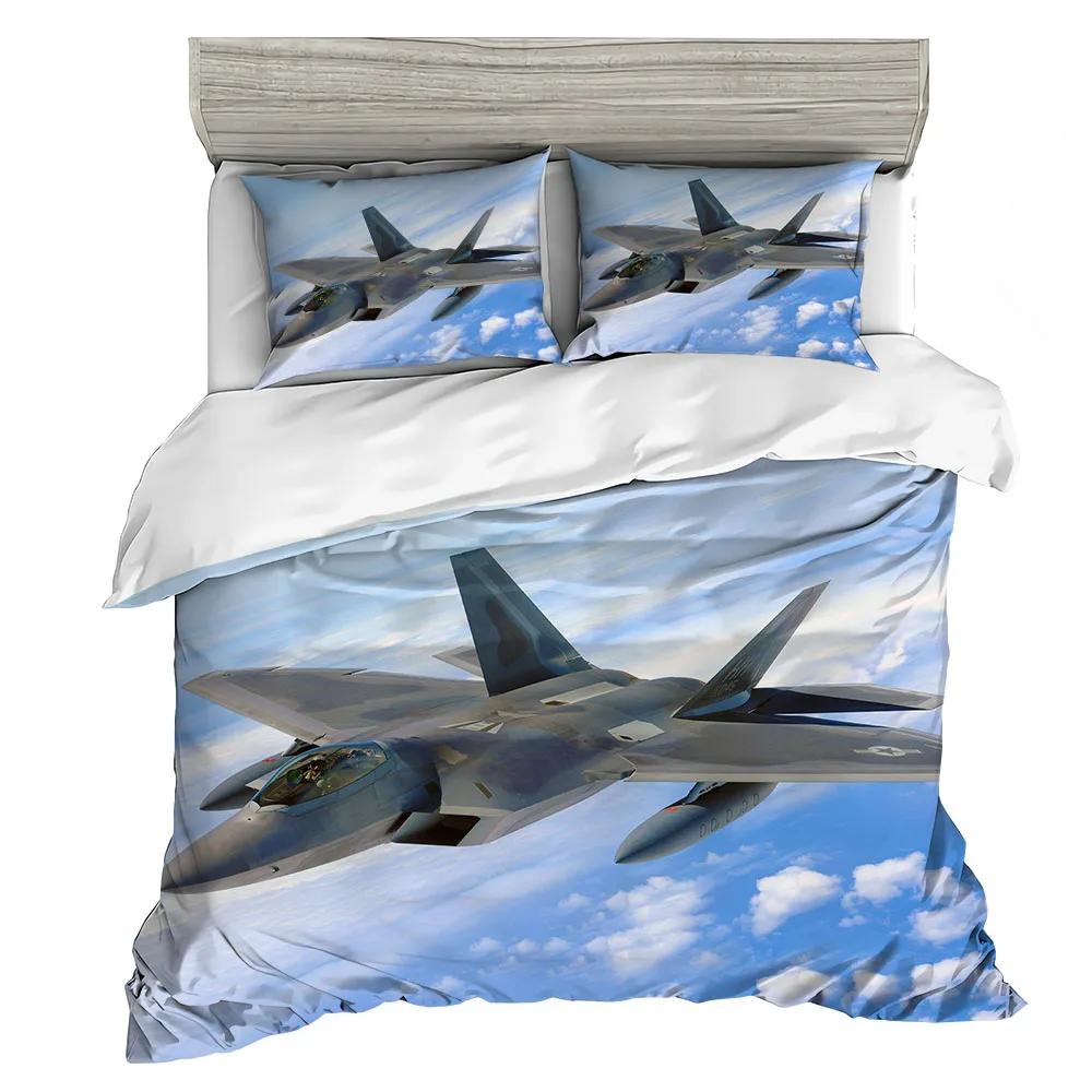 Comforter Airplane Fighter American Air Force Classic Planedecorative Bedding Set Queen Comforter For Men Boys Teen