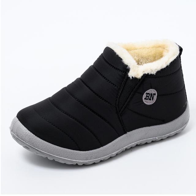 Bottes d'hiver ultralégères pour femmes, bottines imperméables, chaussures plates décontractées en peluche