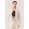 Huit Washed Henley Neck Cropped Zip Up Jumper Htwjp5k08t