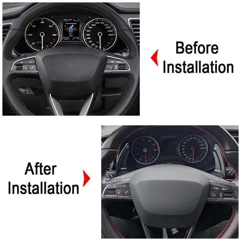 Auto Schaltwippen DSG Aufkleber für Seat Leon St 5F Fr Cupra Ateca Ibiza 6P Arona Tarraco Alhambra Lenkradverlängerung Schalthebel