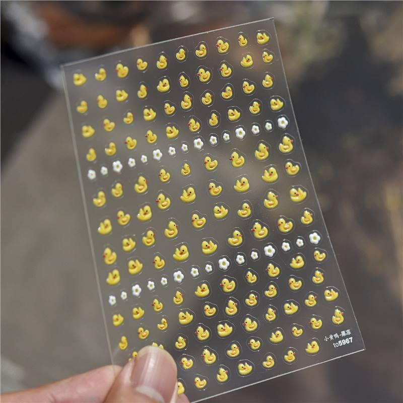 1Pcs 3D Cartoon Nail Art Stickers With Cute Crab Duck Starfish Designs Self Adhesive For Home Diy And Professional Salon Use