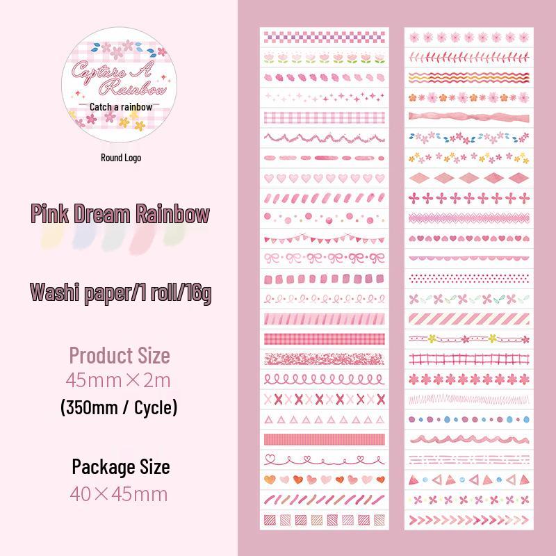 Rainbow Die Cut & Washi Tape Divider - Fresh Journal Decoration Stickers