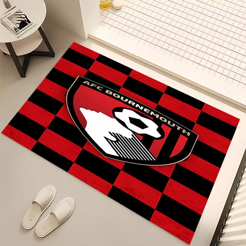 1 Stück Fußballverein Logo Druck Teppich - Weich, Waschbar, Rutschfest, Innenmatte, Wohnzimmer, Home Office Dekorativer Teppich, Büro Dekorativ