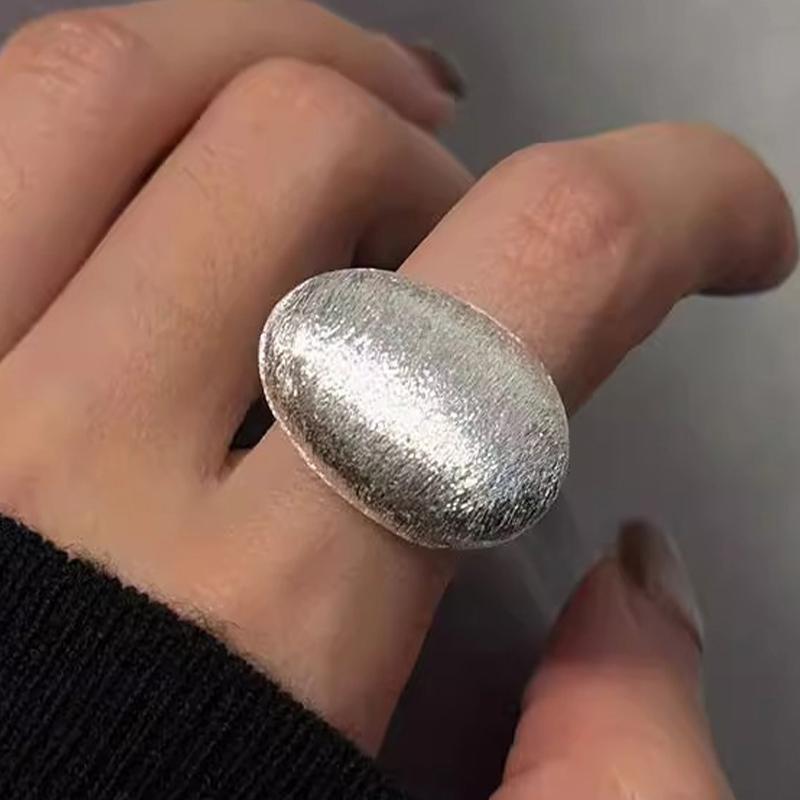 PANJBJ Real 925 Silver Retro Round Ring For 2 Rigns Women Chain Vintage Fine Jewelry Minimalist Accessories Gift