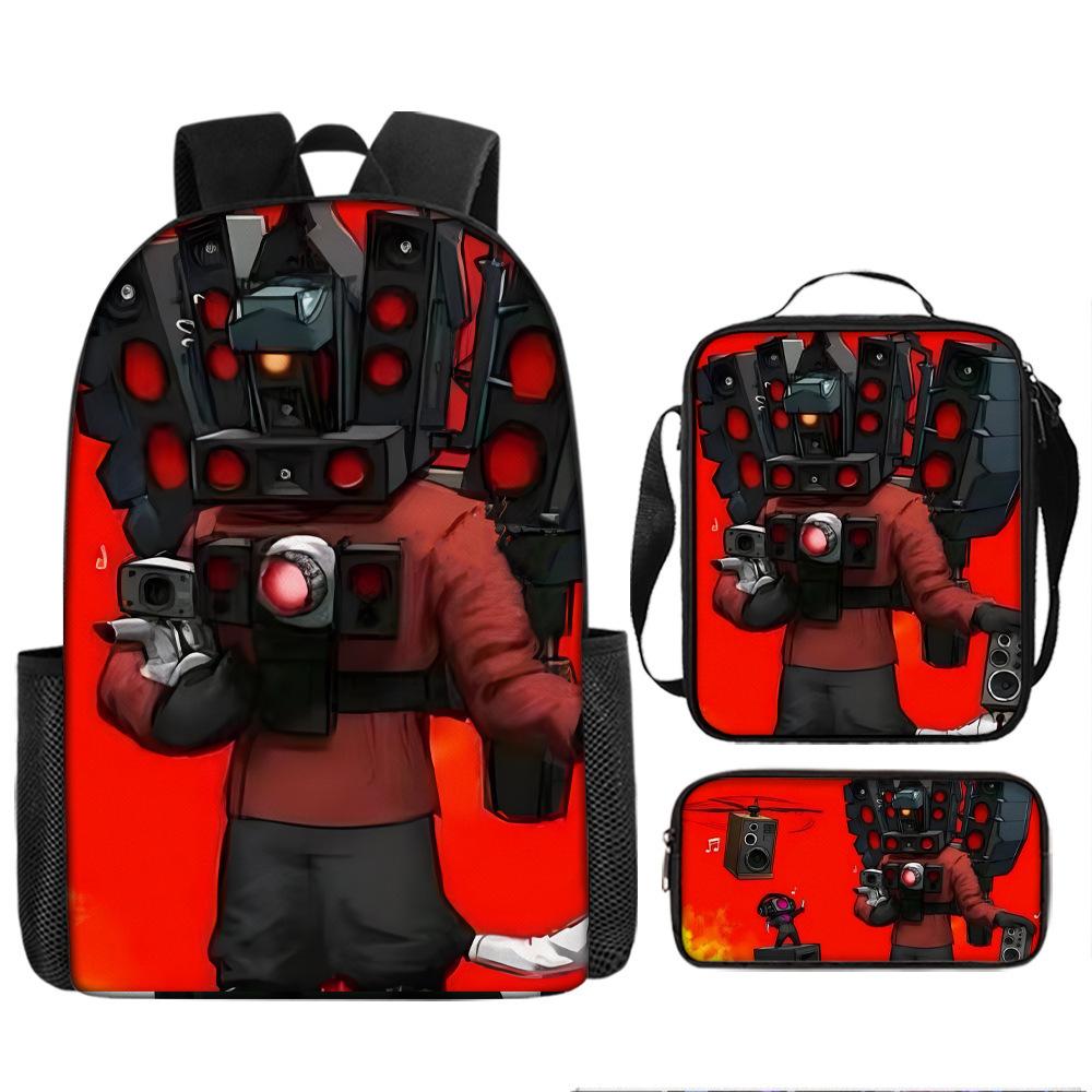 Cartoon Student Bag Skibidi Toilet Man Vs Monitor Man Elementary School Children Backpack