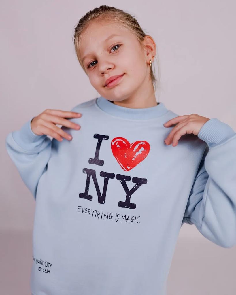 Mädchen Oversize Warmes Sweatshirt – Bedruckter Text, Winter, 6416-025-33 HC