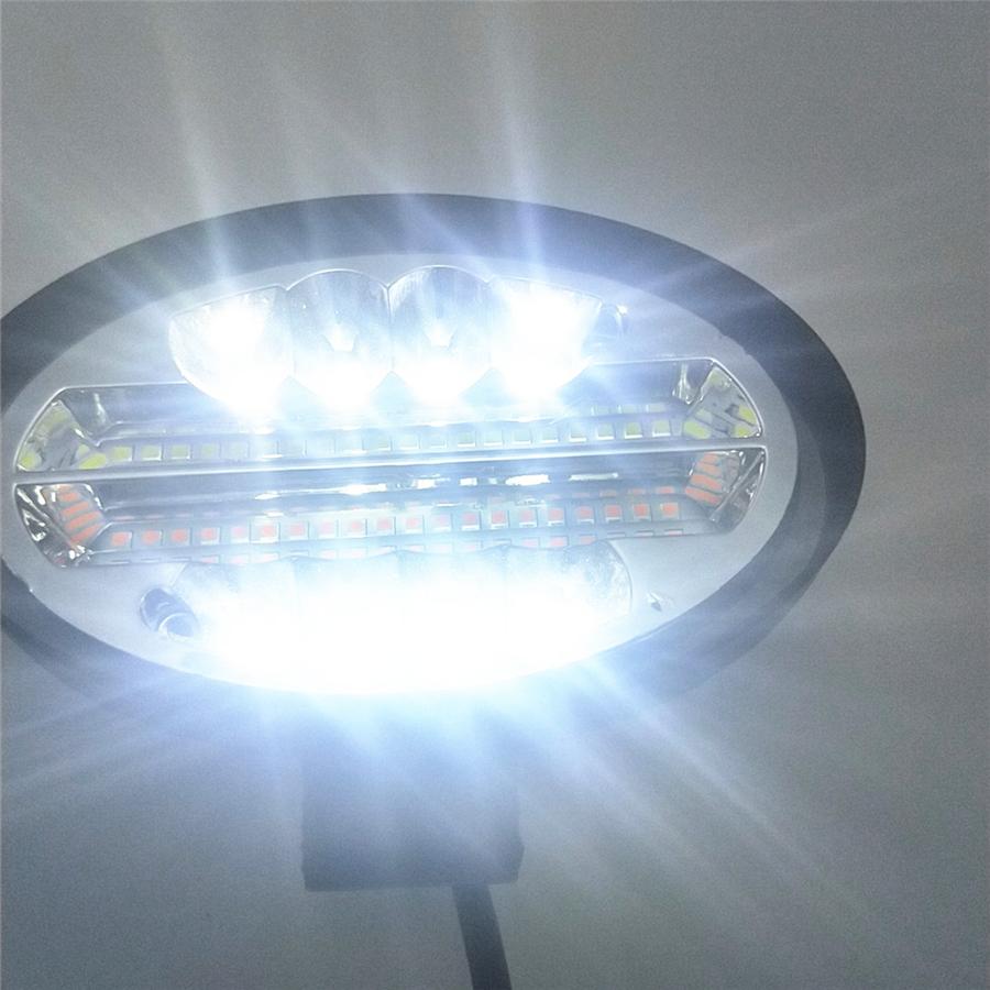 2Pcs 5" 144W 7000LM 6500K & 3000K LED Pods Off Road LED Light Bar Spot Flood Combo Oval Amber Work Light Fog Lights