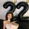 40” Black Crown Birthday Number Balloons - First Birthday Party Photo Props & Decoration