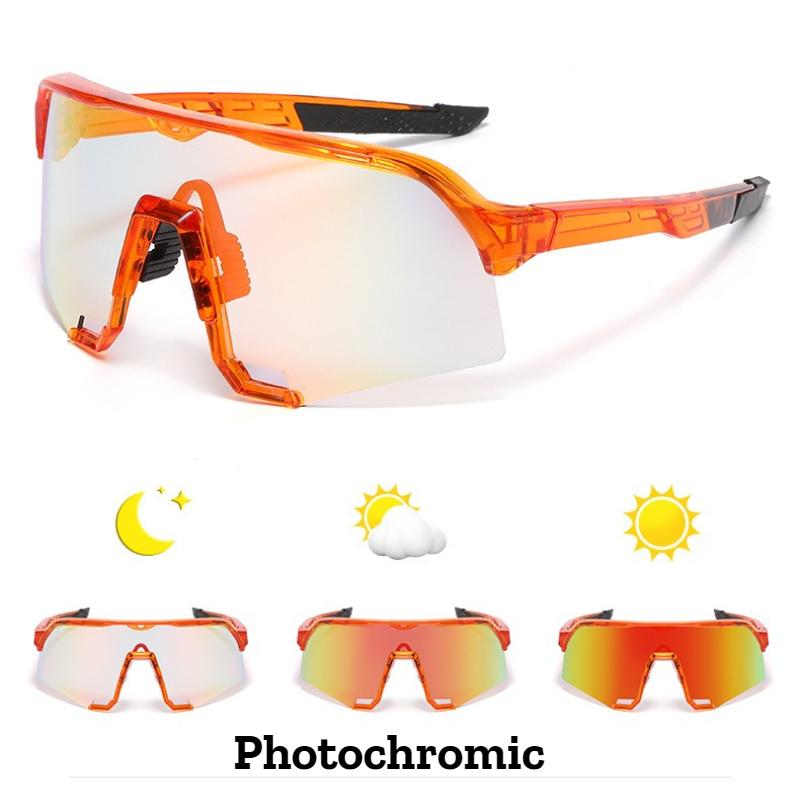 Men's Women's New Colorful Lens Sunglasses Outdoor Sports Photochromic Glasses Fashion Windproof Driving Riding UV400 Sunglasses