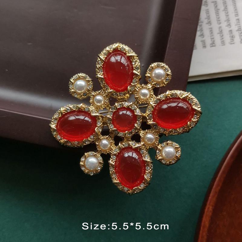 Colorful Baroque Pearl Gem Enamel Brooch Pin