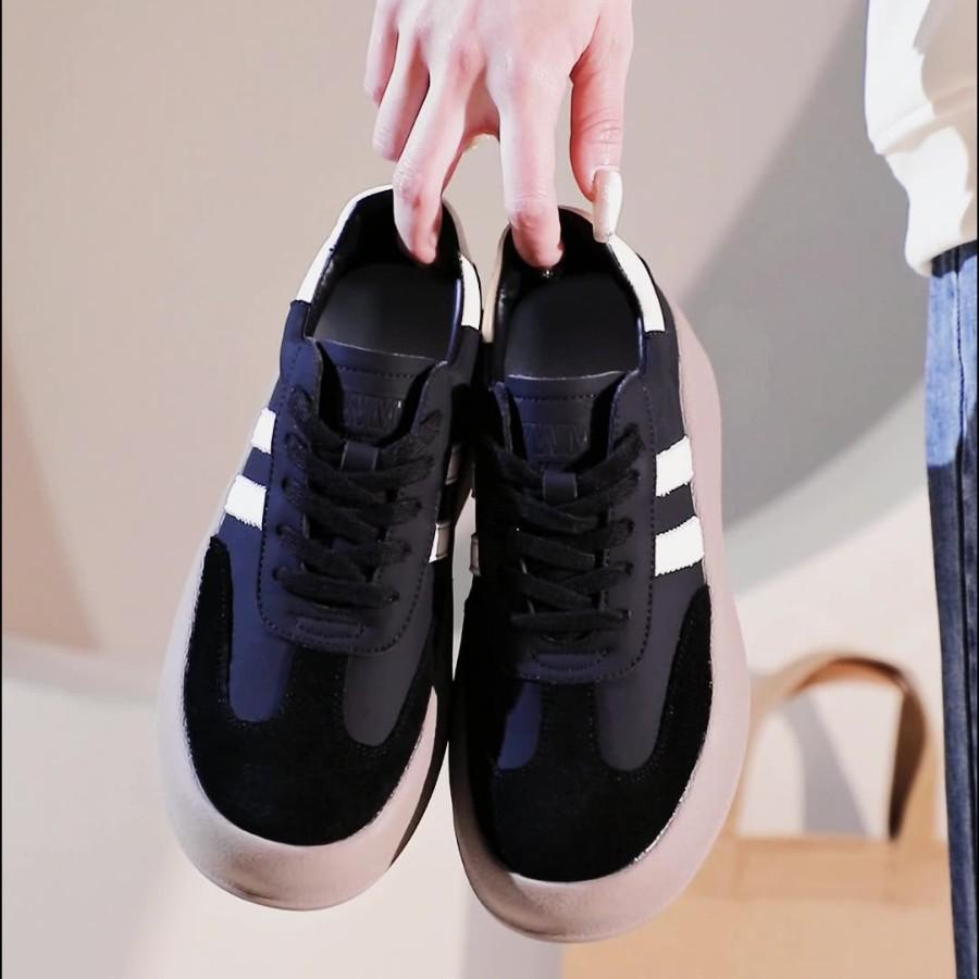 Spring Sports Shoes Platform Casual Board Shoes Women's Leather Classic Retro Versatile Forrest Gump Training Shoes