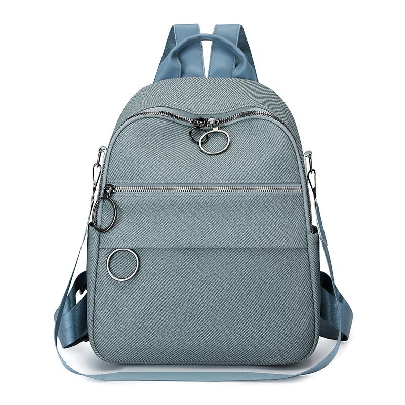Soft Leather Backpack for Women, New Large Capacity Women s Crossbody Bag, Simple Retro Small Backpack, Versatile синий