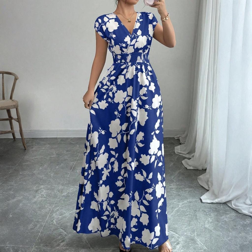 Women's Dress Casual Flowy Dresses R-neck Vocation Boho Beach Sundress