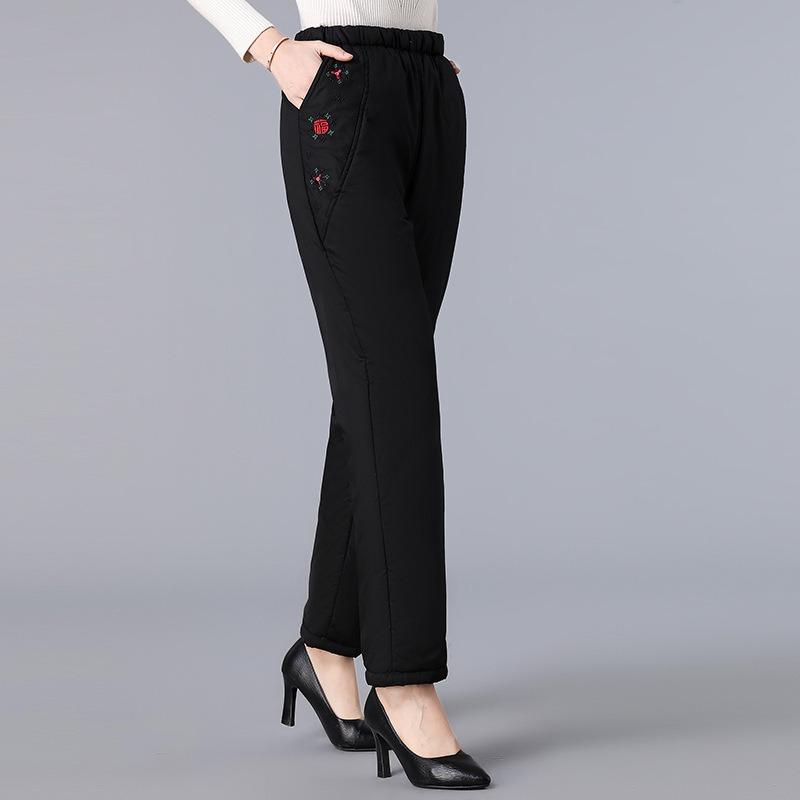 Grandma Pants Winter Padded Thickened Elderly Mother Cotton Pants Female Cotton Old Lady Thermal Pants Straight Outside