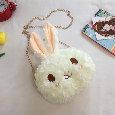 Cute Rabbit Plush Bag Girl Heart Personality Ugly Cute Chain Shoulder Bag, Crossbody Cartoon Bag