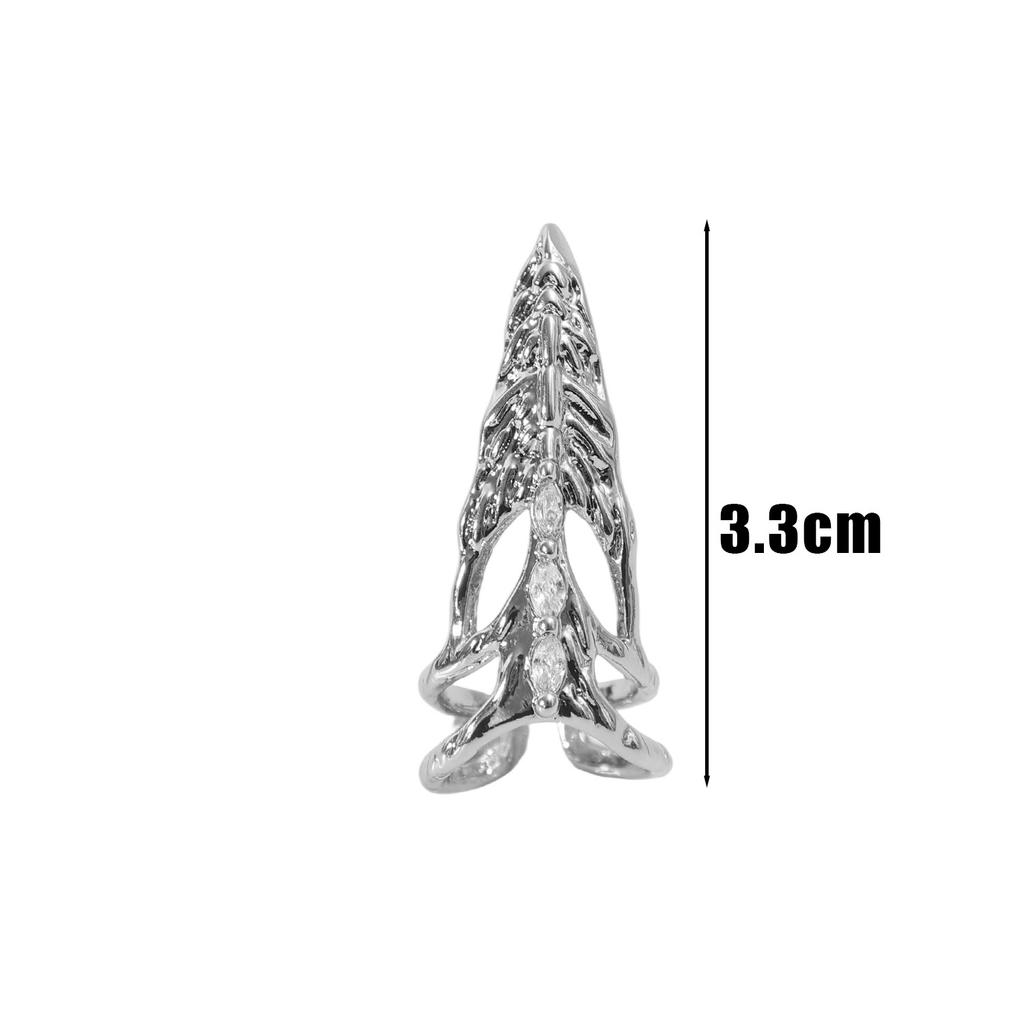 2025 New Punk Metal Nail Cap Bone Ring Gothic Rock Fingertip Ring Multi Layer Ring Role Playing Jewelry Set Gift