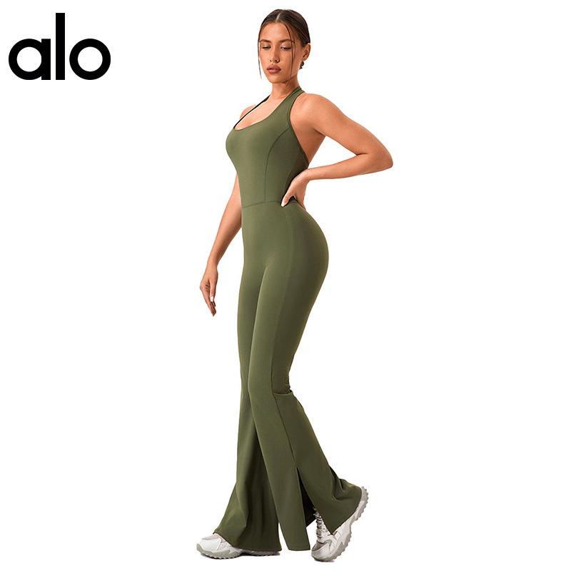 Women's Open Back Yoga Jumpsuit: Butt-Lifting Micro Flare Pants with Bare Feel Fit