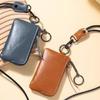 Retro Hanging Neck Wallets PU Card Holder Simple Men's Money Pouch  Gift