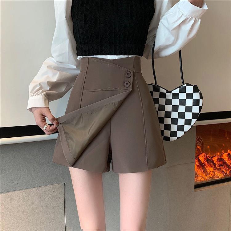

Women s Spring/Autumn Casual Skirt with Shorts, All-Match Slim Fit, Irregular Wide-Leg Style XL 76cm [54-60kg]