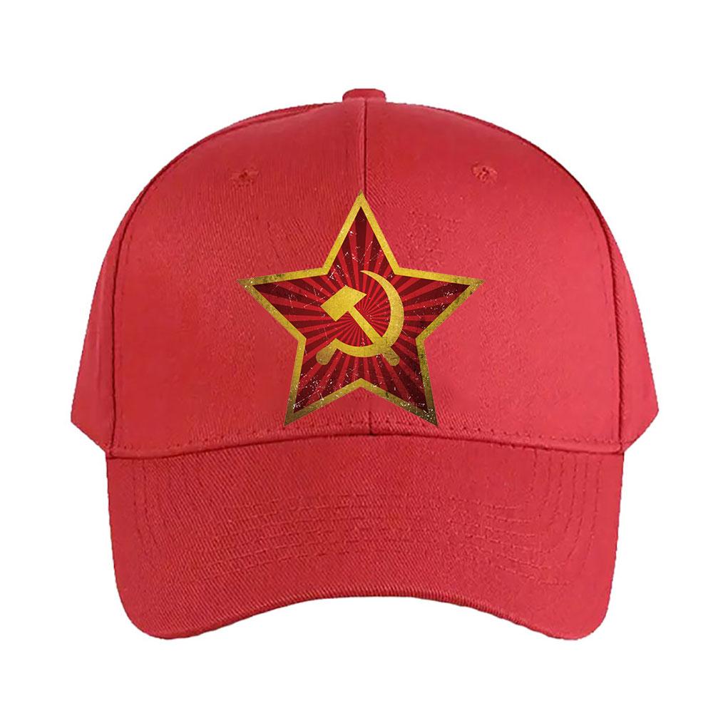 Soviet Red Star Insignia Distressed Cap Summer Women Unisex Adult Peaked Hat Fashion Casual Adjustable Printed Baseball Caps