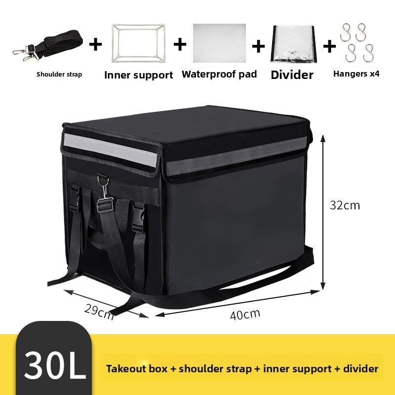 Schwarze Wasserdichte Lebensmittel-Liefer-Isolierbox Kleine Mittlere Große 30 45 62L Größen Lokale Lieferung Kühltasche Picknick BBQ Zubehör