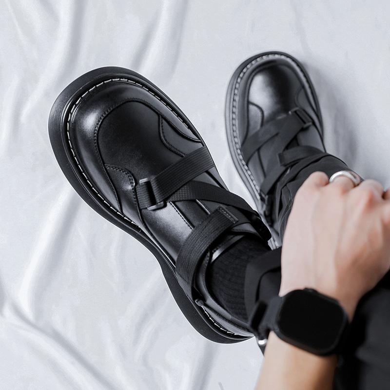 Fashion 2025 Mens Leather Shoes Fashion Thick Soled Comfortable Business Casual Men's Shoes Luxury Designers Mens Black Dress Shoes