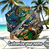 Custom Name Personalized Teenage Mutant Ninja Turtles Print Umbrella, Auto Open Close, 8‑Rib Sturdy Frame, Commute Camping Hiking Use, Birthday Gift