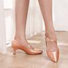 Women Modern Dance Shoes Girls Standard Dancing Shoes High Heeled Ballroom Latin Dance Shoes for Women 5.5cm Heels
