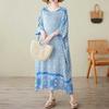 Summer Dress with Round Neck and Loose Shoulder Sleeves