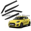 1 Set 3D Dark Smoked Window Visor Rain Sun Guard Compatible with SUZUKI SWIFT 2018 2022 Wind Deflector