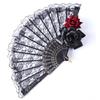 Gothic Lolita Retro Lace Hand Fan Vintage Lolita Victorian Baroque Red Rose Fans Halloween Party Props