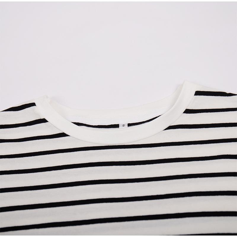 2025 Spring Autumn Long Sleeve Striped T-Shirts Women Basic Casual Tops Female Cozy Loose Cotton Tees T-Shirt New