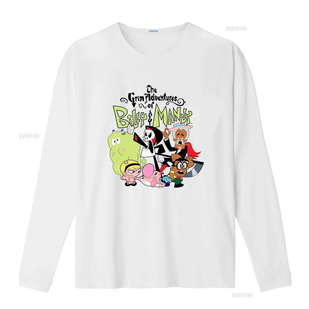 The Grim Adventures of Billy Mandy Cartoon Characters Print T Shirt for S 5XL vintage Washed Versatile Breathable Unisex