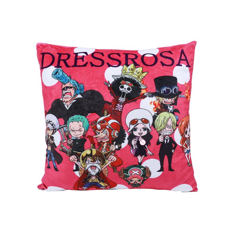 

1 шт. Официально лицензированная квадратная подушка One Piece - Подушка для дивана команды Соломенной шляпы Ультрамягкий короткий плюш Удобная Аниме Красивый подарок