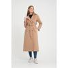 Trenčkot střední délky s raglánovými rukávy a dvouřadým zapínáním (120 cm) Tmavě béžová 7558