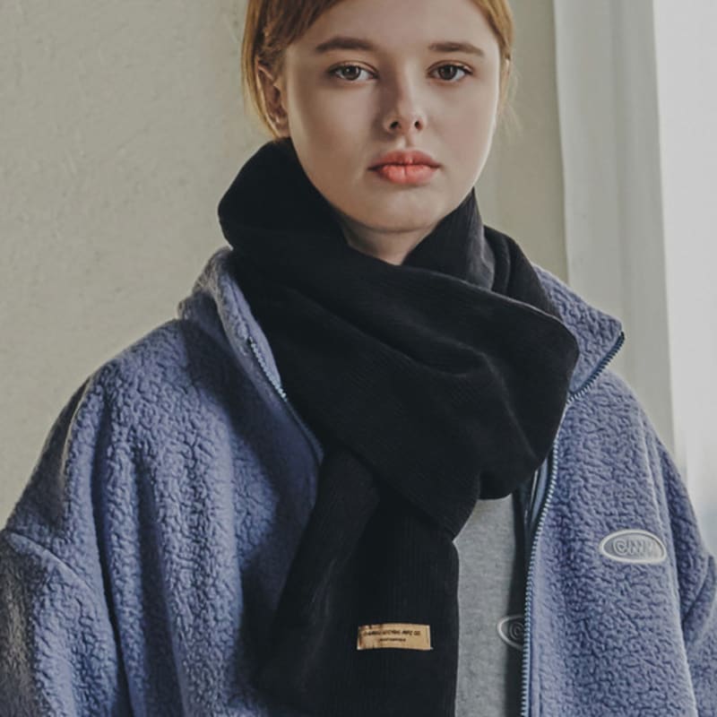 

CAMELWORK Corduroy Fleece Muffler (Black) FREE