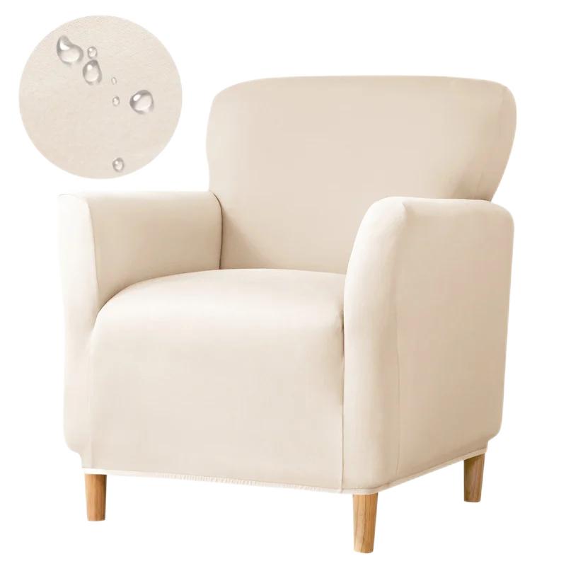 Spandex Fabric Tub Chair Cover Water Repellent Living Room Single Sofa Cover Elastic Club Armchair Slipcovers Bar Counter Hotel