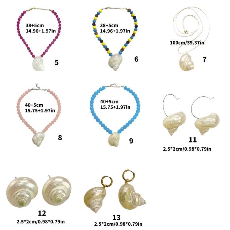 Bohemian Style Conch Pearls Necklace Natural Shell Earrings Jewelry Necklace Accessories For Women Holiday Gift