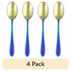 Rainbow Mirror Stainless Steel Teaspoon 4 Pack Durable Dishwasher Safe Ergonomic Design Flatware Open Stock Dining Set