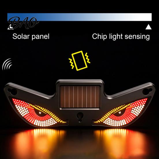 Automotive Interior Ambient Lighting Solar Demon Eyes Car LED Light, USB Wireless Animated Eye Warning Lights for Windshield Dynamic Modes For