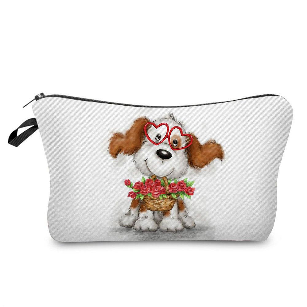 Women Hearts Print Cosmetic Bag Toiletries Organize Travel Storage Case KTB